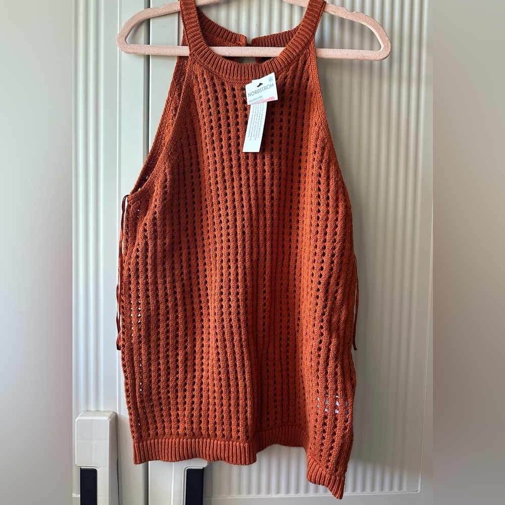 Halogen crochet knit top